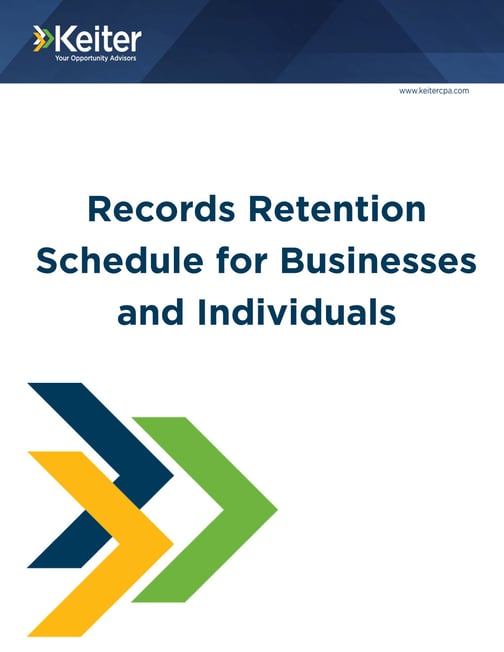 Record Retention Guidelines | Tax Record Retention | Virginia CPA Firm